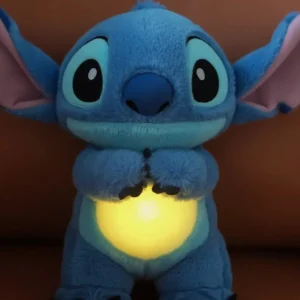 Disney Lilo&Stitch Plush Doll With Breath Child Peluche Soothes Toy Anime Baby Music Light Sleep Toys Pink Stitch Gift
