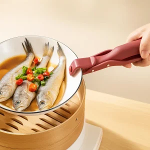 Multi-Purpose Anti-Scald Bowl Holder Clip Solid Color Color Silicone