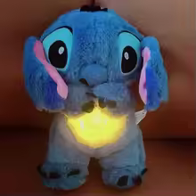 Disney Lilo&Stitch Plush Doll With Breath Child Peluche Soothes Toy Anime Baby Music Light Sleep Toys Pink Stitch Gift