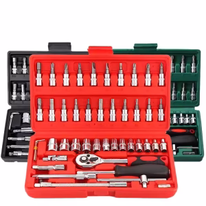 46-piece Socket Wrench Tool, Auto Repair Set, Ratchet Wrench Set, Household Hardware Repair Screwdriver Combination Tool
